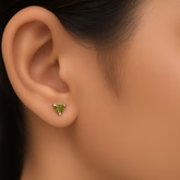 Color Your Spark Triangle Stones Unisex Silver Earrings in Vibrant lung